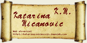 Katarina Mićanović vizit kartica